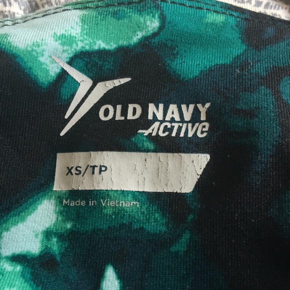 Green and black athletic leggings - Picture 2 of 2